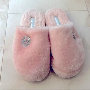 Michael Kors Soft Pink Plush Slippers